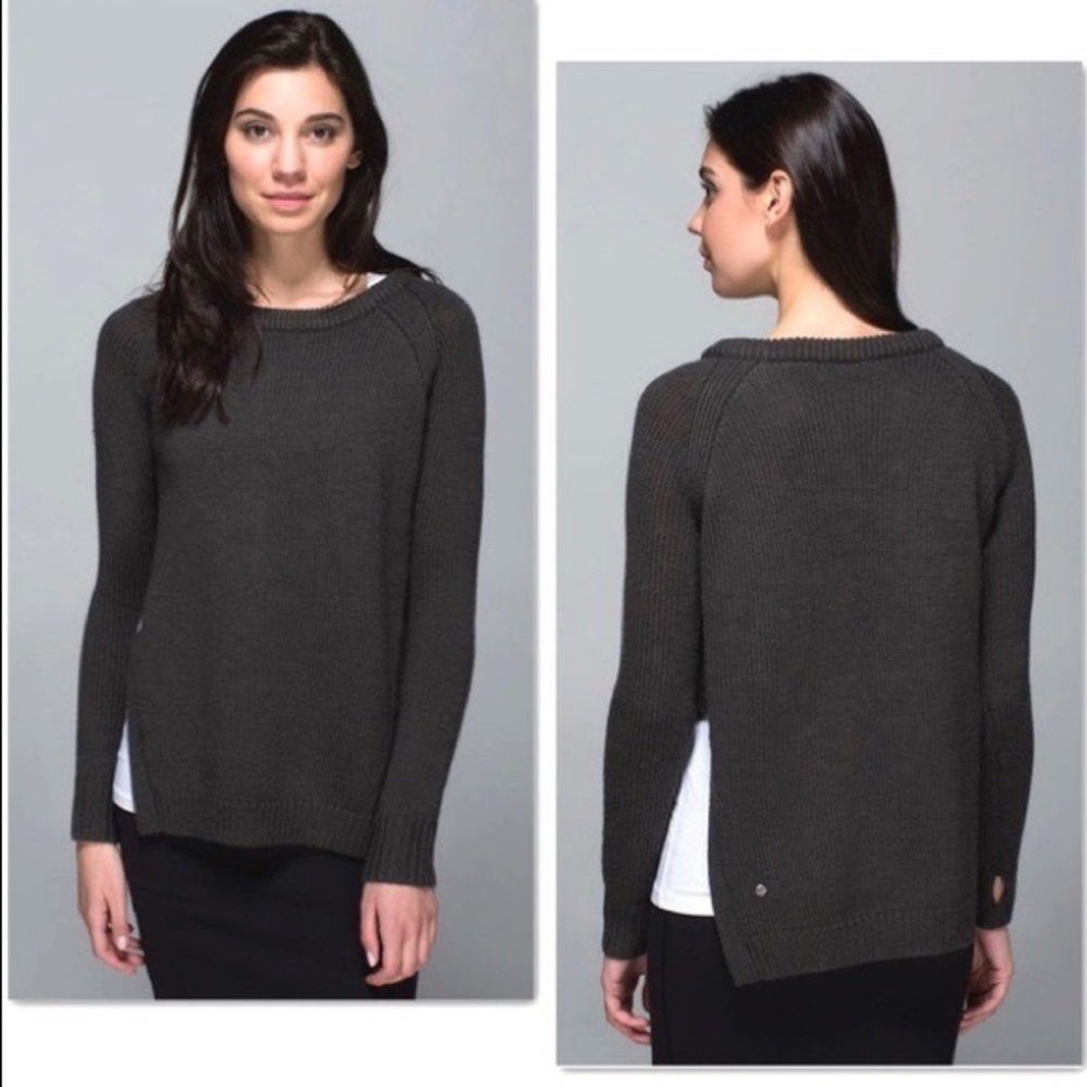 Lululemon Yin to You Black merino wool sweater Size 8